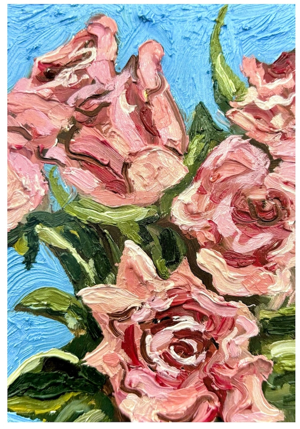 Pink Roses Greeting Card